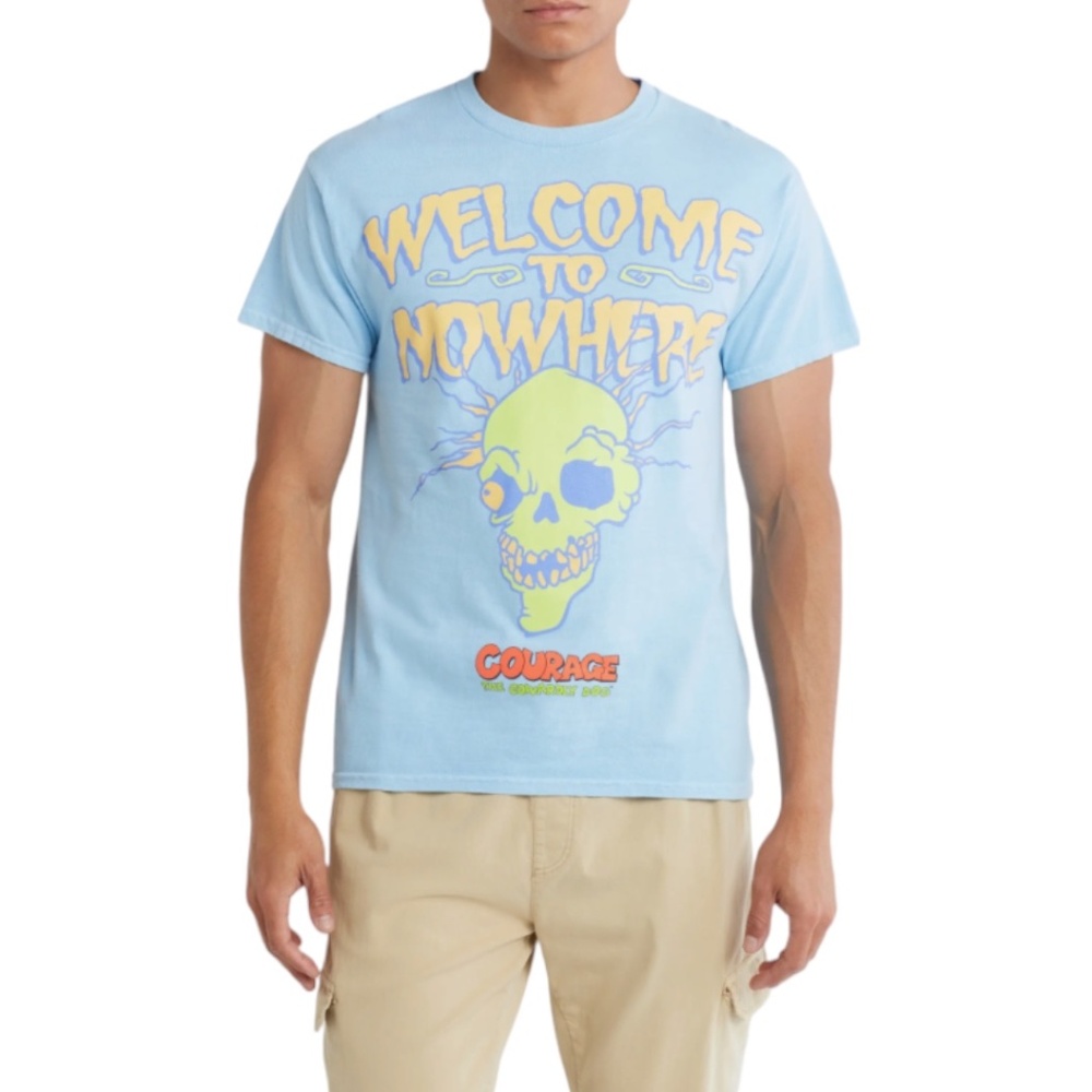 Courage the Cowardly Dog retro, 90s cartoon, "extreme metal horror" T-shirt